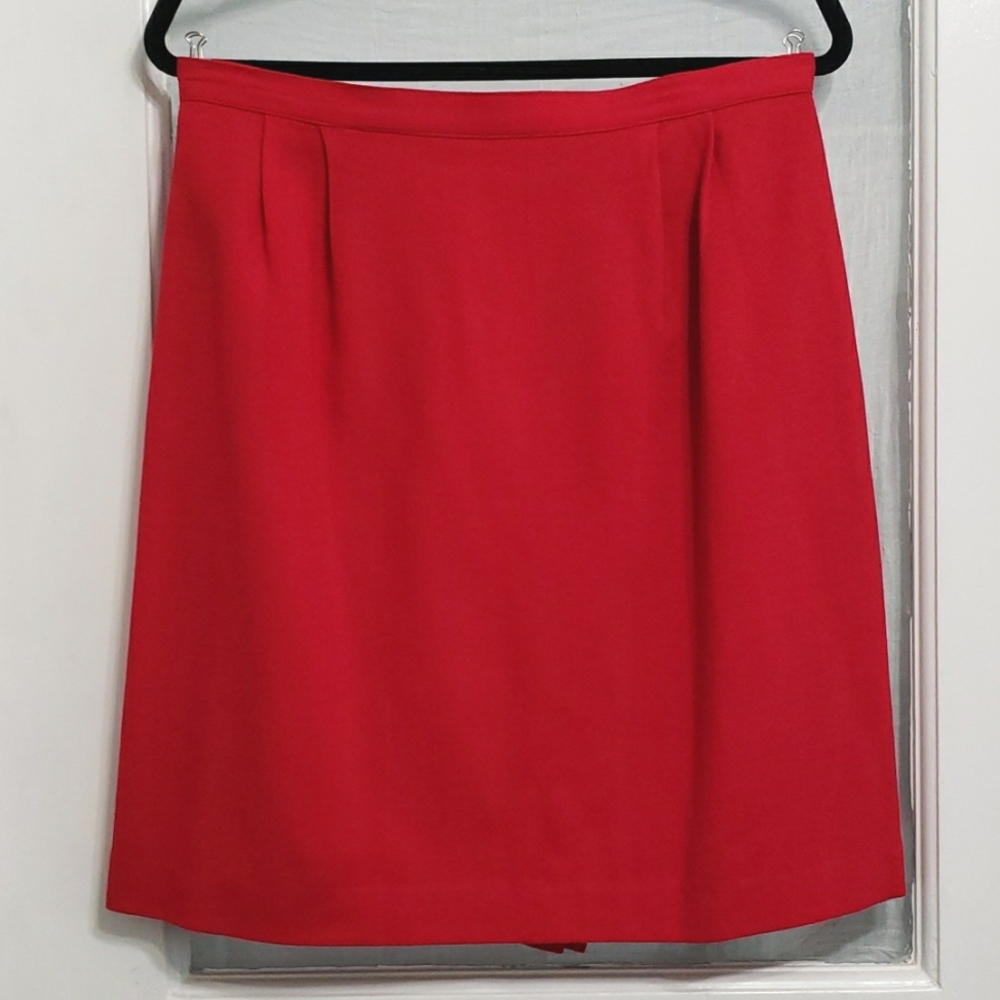 Vintage Sassco 100% Wool Red Skirt